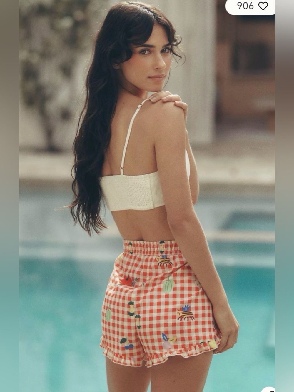 Anthropologie LyreBird Emily Isabella Dolphin Shorts in Red Pattern 🐟🍅